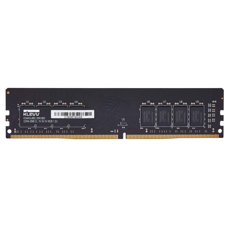 رم دسکتاپ DDR4 کلو مدل PC4-21300 ظرفیت 4 گیگابایت، با فرکانس 2666 مگاهرتز، تایمینگ CL19 و ماژول U-DIMM تک‌کاناله